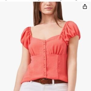 Riley and Rae Coral Button Down Empire waist Blouse